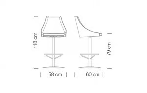 KONTEA 310 - Swivel upholstered stool with footrest by Et al. - view 3